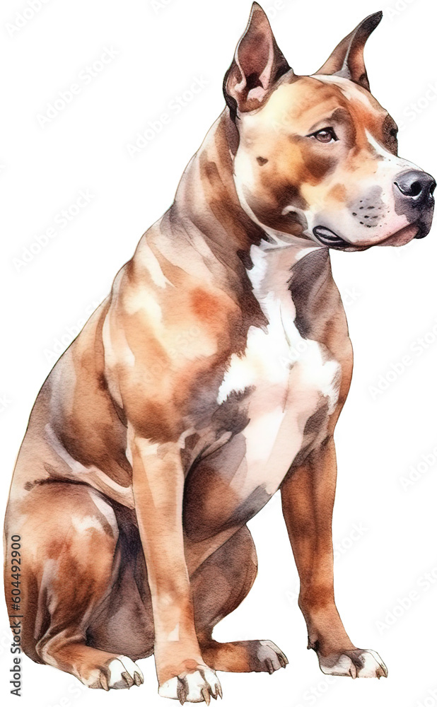 american staffordshire terrier isolated on white background