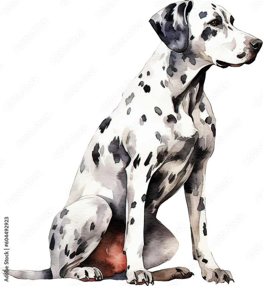 dalmatian dog watercolor isolated on white background