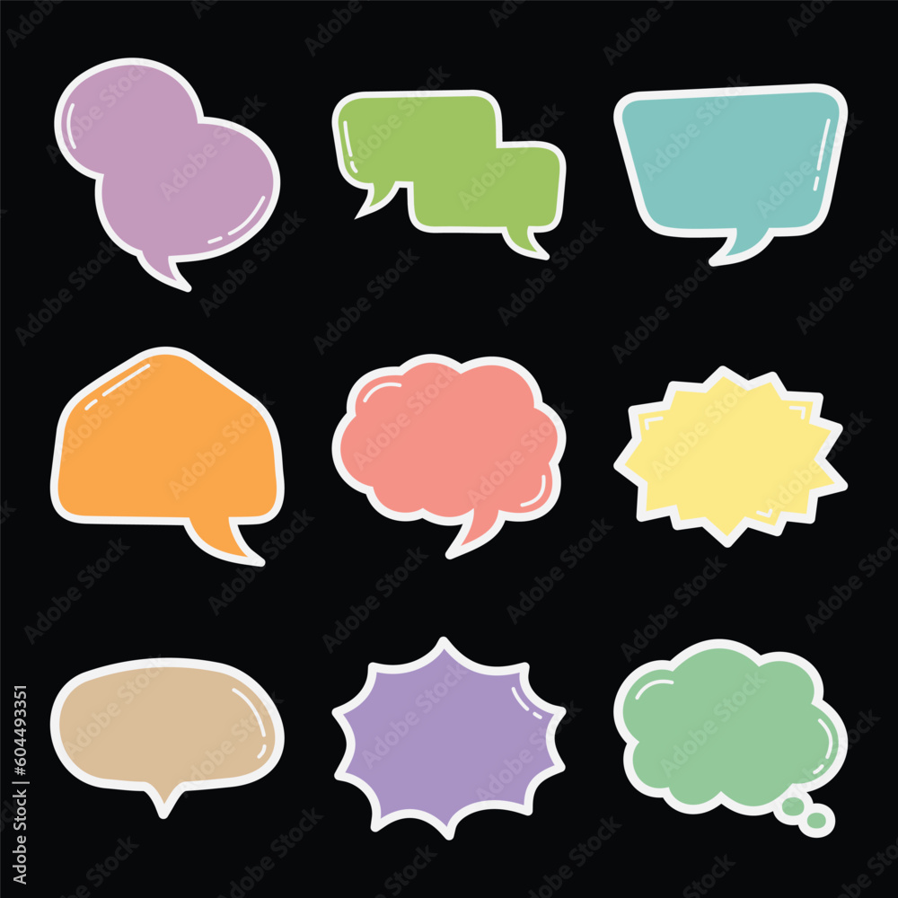 Set of speech bubble vector Set of speech bubble vector
