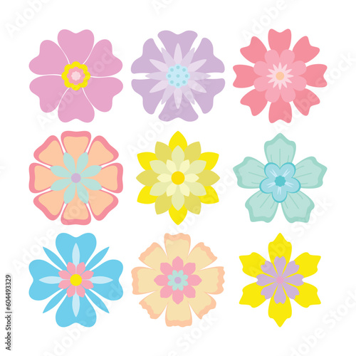 Set of flower shape vector © fitradp