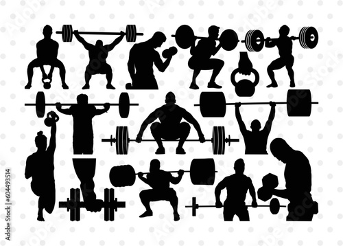 Weight Lifting Man SVG Cut Files | Weight Lifting Man Silhouette | Weight Lifting Svg | Bodybuilder Svg | Weight Lifting Man Bundle
