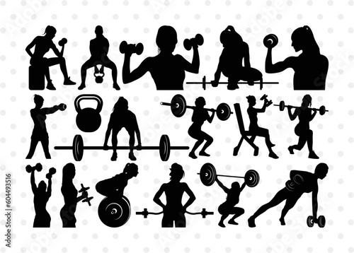 Weight Lifting Women SVG Cut Files | Weight Lifting Women Silhouette | Weight Lifting Svg | Bodybuilder Svg | Weight Lifting Women Bundle