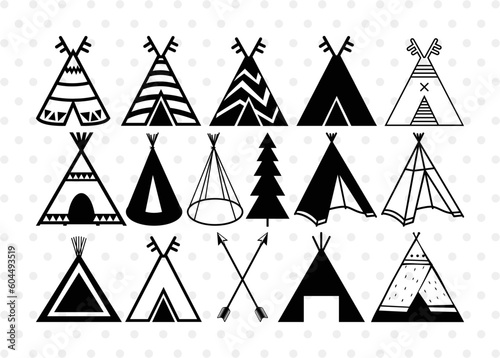 Tipi SVG Cut Files | Tipi Silhouette | Teepee Svg | Native American Svg | Tent Svg | Tipi Bundle