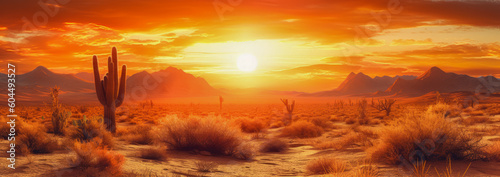 sunset in the desert panorama