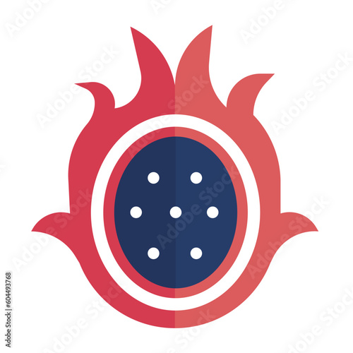 Dragon Fruit Flat Design Icons and Symbol Png Illustrator photo