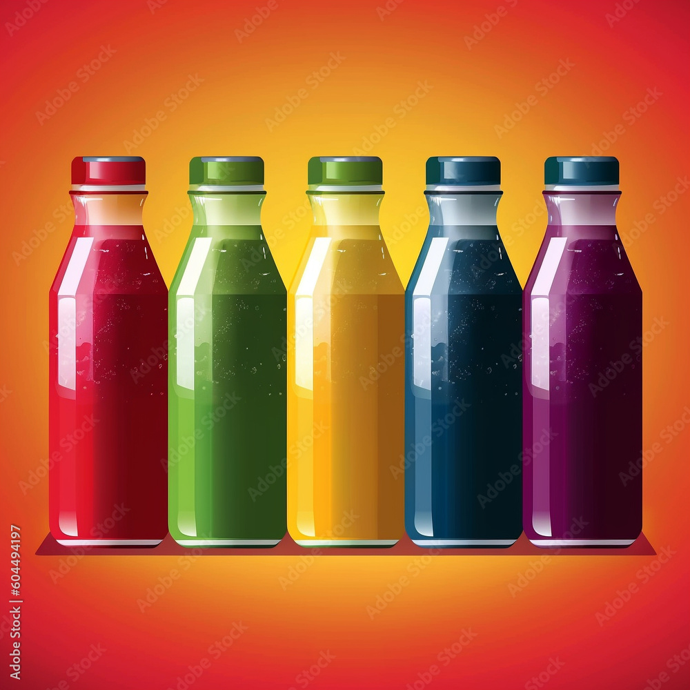 modern pop art glass bottles for advertising, illustration, generative ai modern pop art glass bottles for advertising, illustration, generative ai