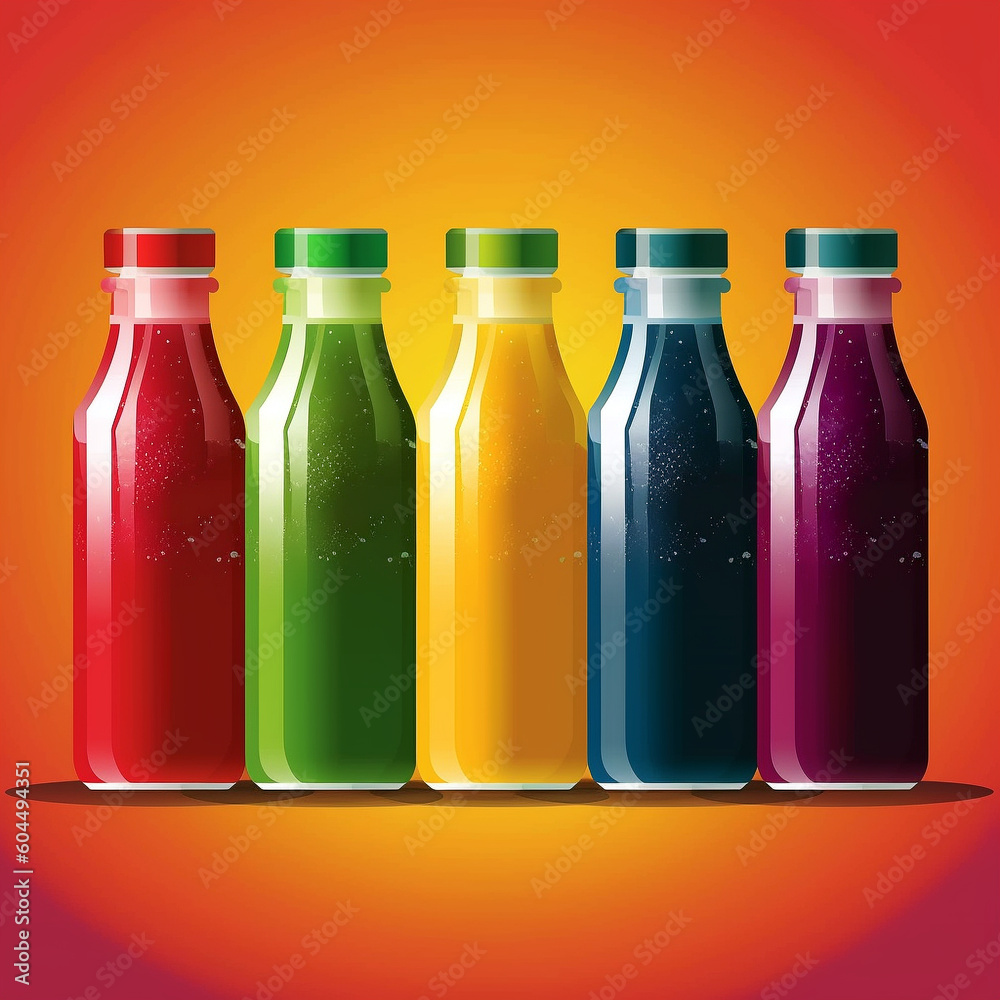 modern pop art glass bottles for advertising, illustration, generative ai modern pop art glass bottles for advertising, illustration, generative ai