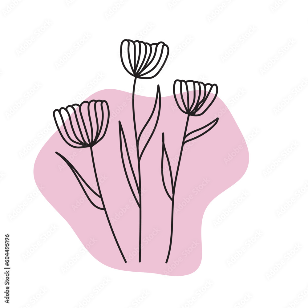 Cute hand drawn doodle flower. Hand drawn vector illustration. Cute hand drawn doodle flower. Hand drawn vector illustration.
