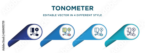 tonometer icon in 4 different styles such as filled, color, glyph, colorful, lineal color. set of vector for web, mobile, ui
