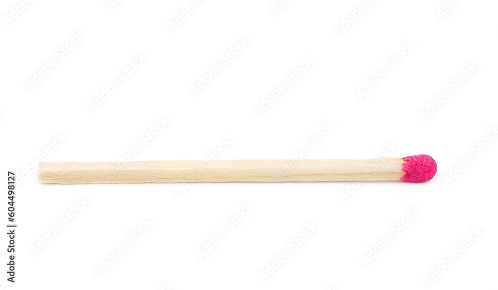 Single wooden match on a white. Close up. Single wooden match on a white. Close up.