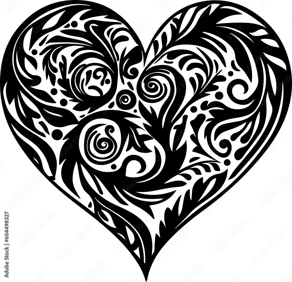 Heart silhouette . The background is white.