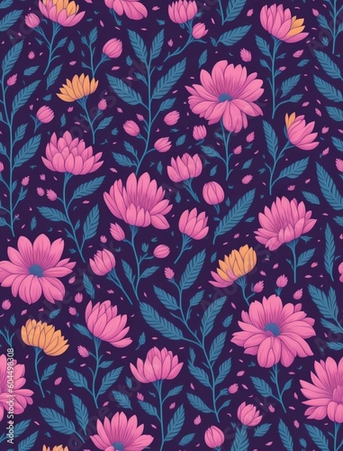 seamless pattern of freedom and flowers