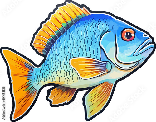 Obraz na płótnie Fish clipart. Illustration picture. Colorful goldfish