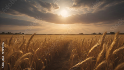 wheat field at sunset