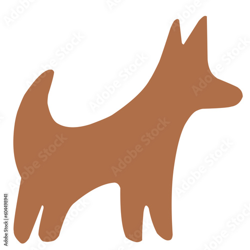 Stylised real kazakh petroglyphs of animals and hunters with pattern