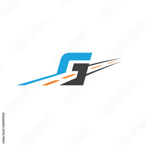Free Download initial G combined with road icon, logo template for trucking service. - GFXLoad