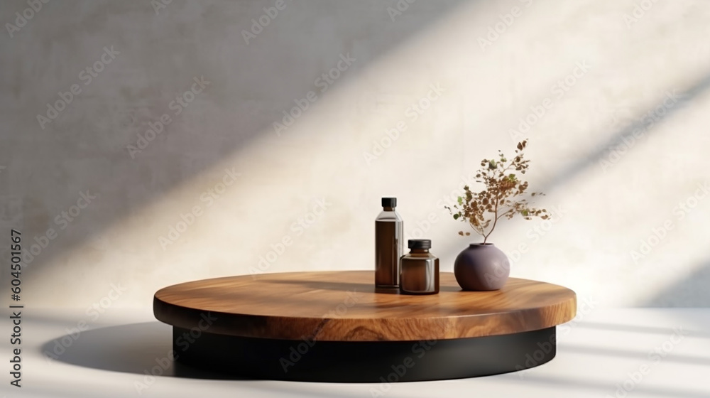 Teak wooden round smooth beautiful grain podium table. Teak wooden round smooth beautiful grain podium table.