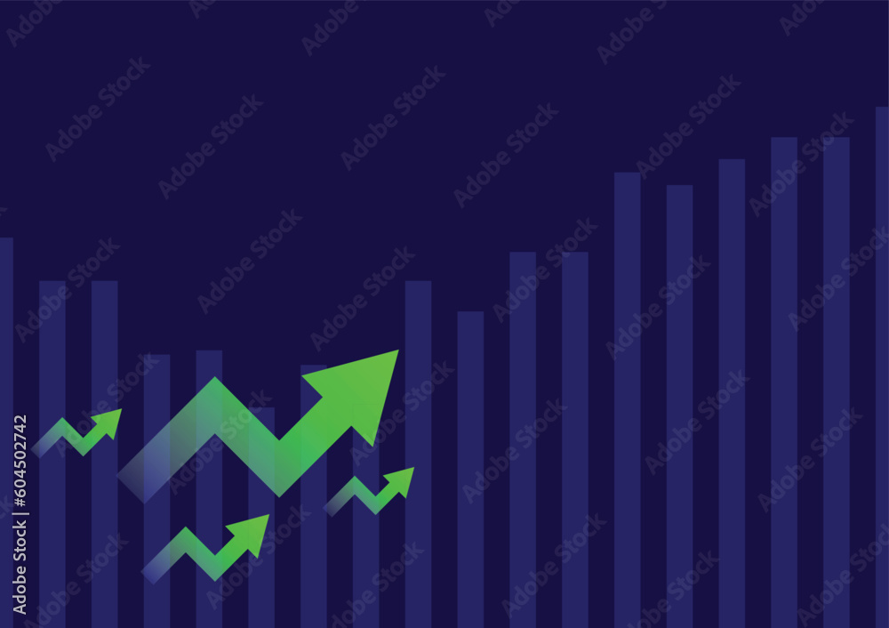 Green arrow up. Stock exchange concept show about profit and loss trading of trader. vector illustration. Green arrow up. Stock exchange concept show about profit and loss trading of trader. vector illustration.