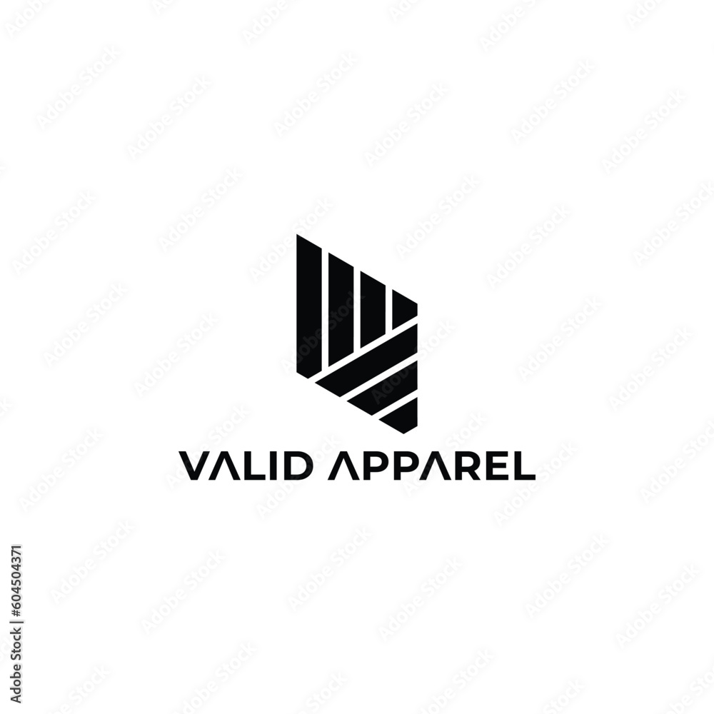 Abstract initial letter VA or AV logo in black color isolated in white