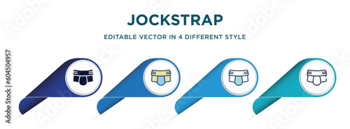 jockstrap icon in 4 different styles such as filled, color, glyph, colorful, lineal color. set of vector for web, mobile, ui