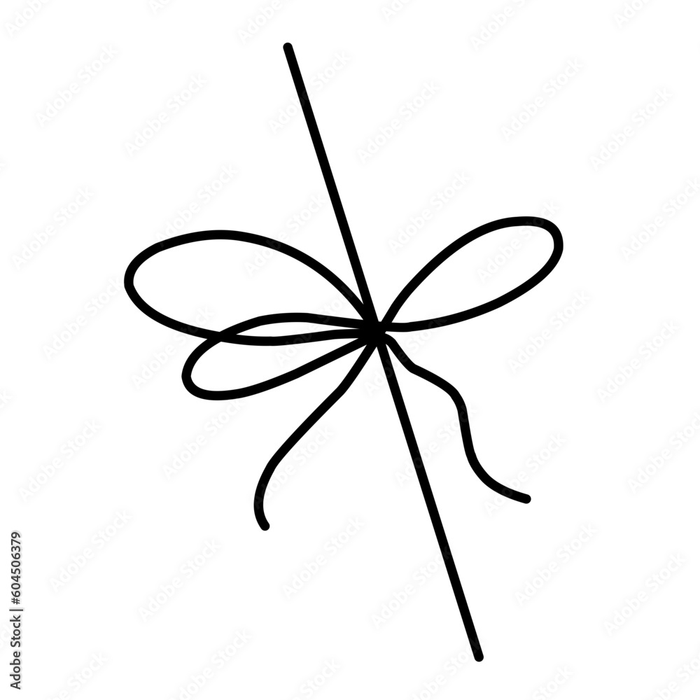 Rope Bow Hand Drawn Illustration Rope Bow Hand Drawn Illustration