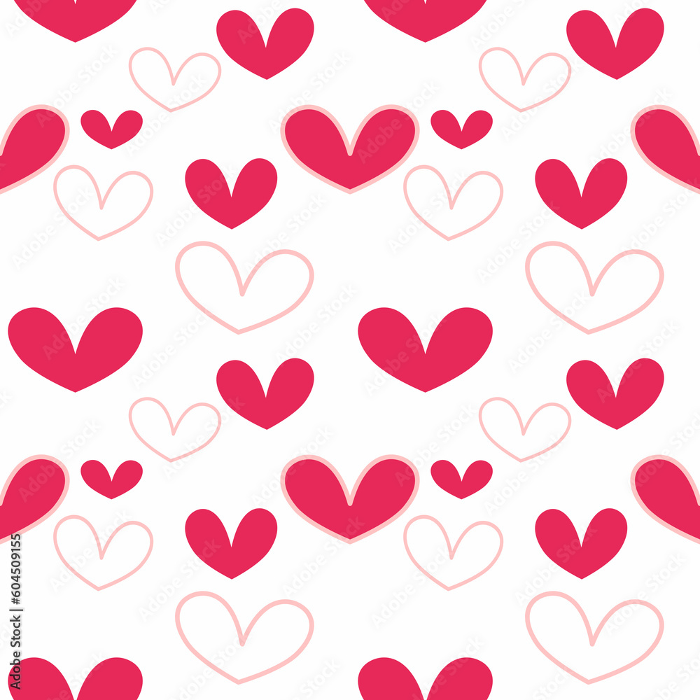 Cute heart seamless pattern