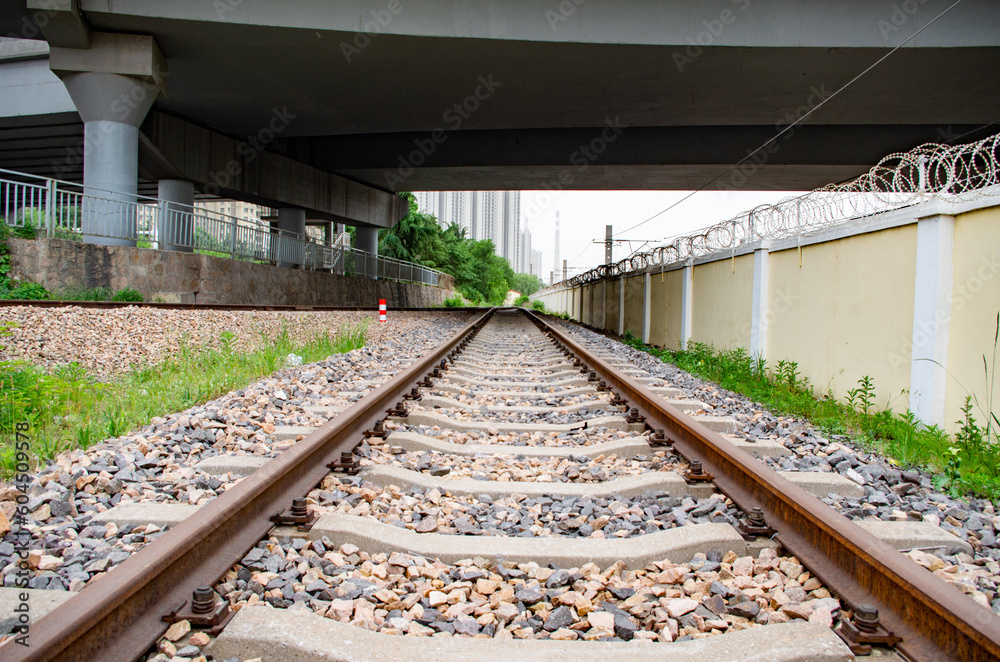 Close up of Railway in china