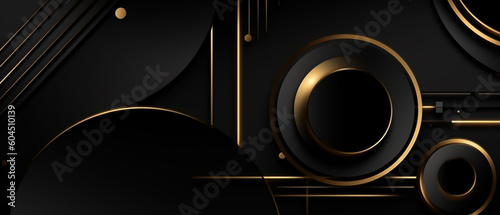 Gold modern abstract background elegant neon light Generative Ai