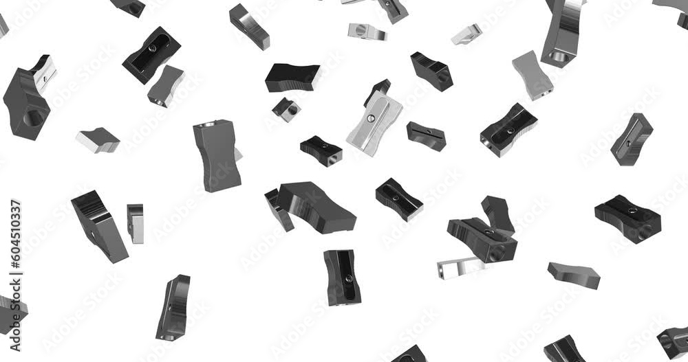 Pencil Sharpeners falling slow motion Pencil Sharpeners falling slow motion