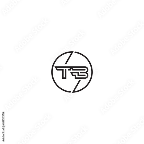 TB bold line concept in circle initial logo design in black isolated