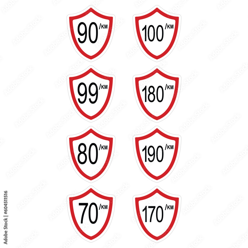 Maximum speed limit sign, vector illustration