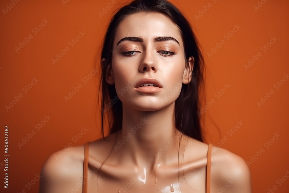 Naklejka premium Frau weint dramatisch KI
