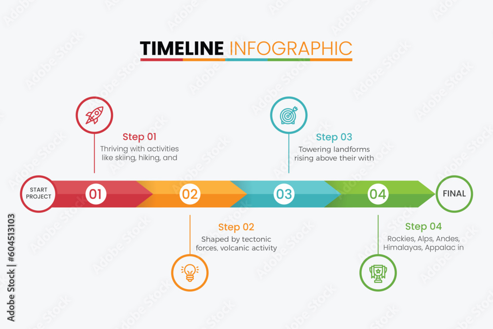 custom made wallpaper toronto digitalBusiness abstract concept timeline arrows. Infographic timeline template business concept with 4 options for your presentation.