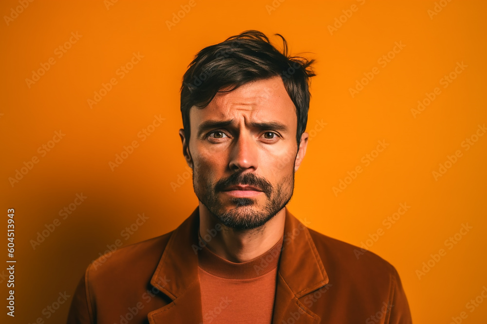 Fototapeta premium Mann schaut ernst KI