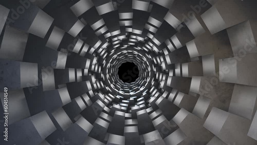 Metal Gears tunnel with rotating gears. Alpha channel included.