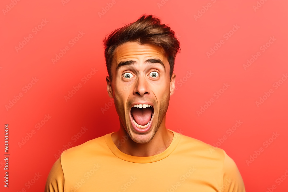 Ein Mann schaut überrascht KI Ein Mann schaut überrascht KI