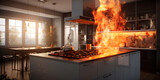 Eine Küche brennt KI