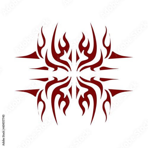 Maroon color tribal design illustration. Perfect for tattoos, stickers, icons, logos, hats, wallpaper elements