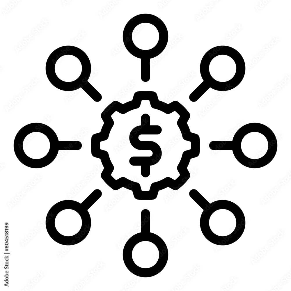 diversification line icon