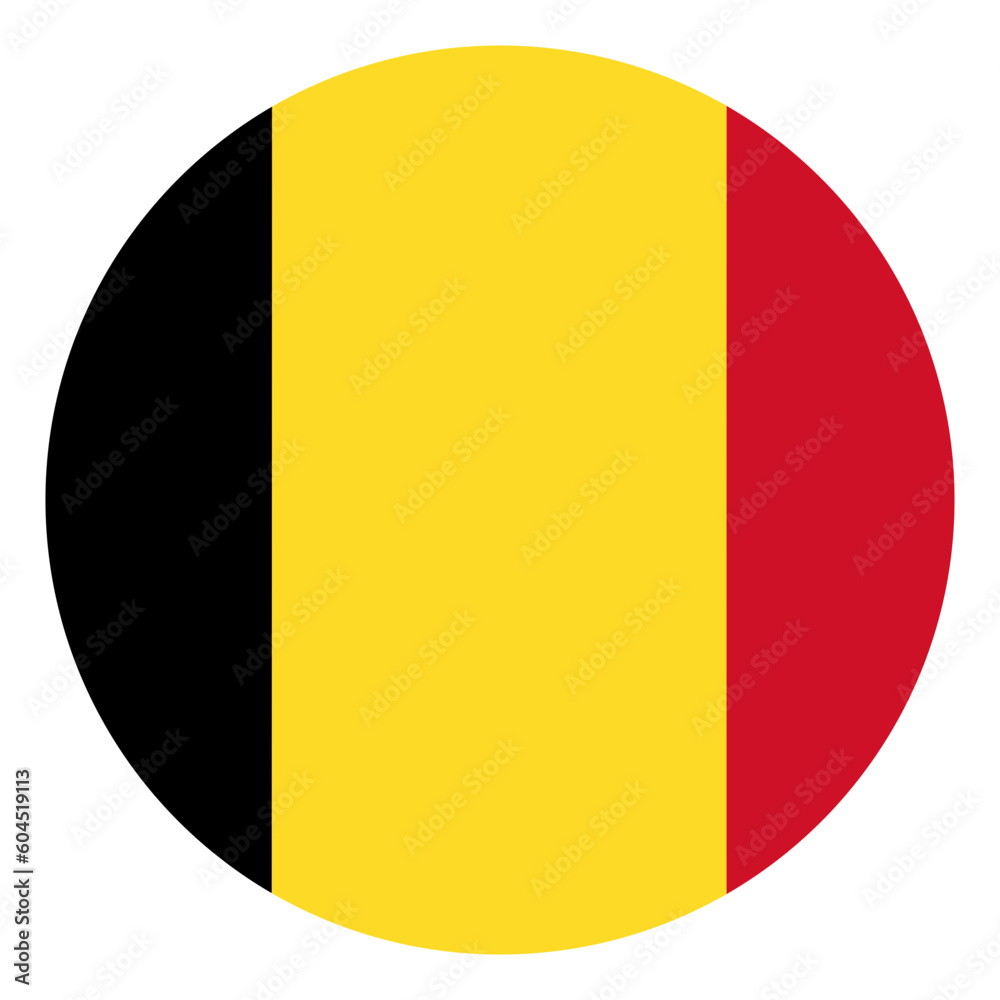 Fototapeta premium Flag of Belgium in circle