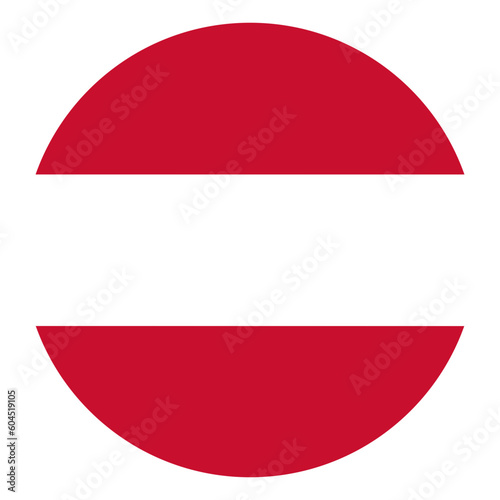 Austria flag. Flag of Austria round circle	