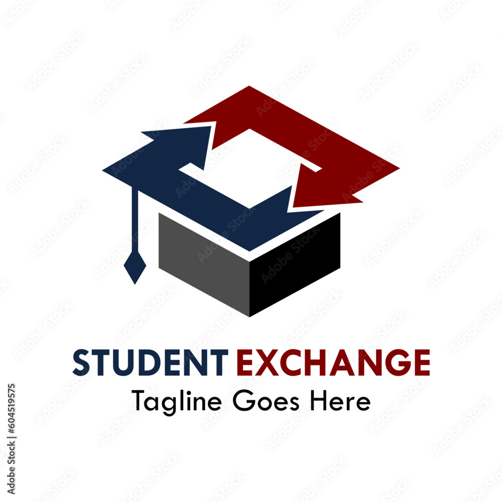 Student exchange design logo template illustration Student exchange design logo template illustration