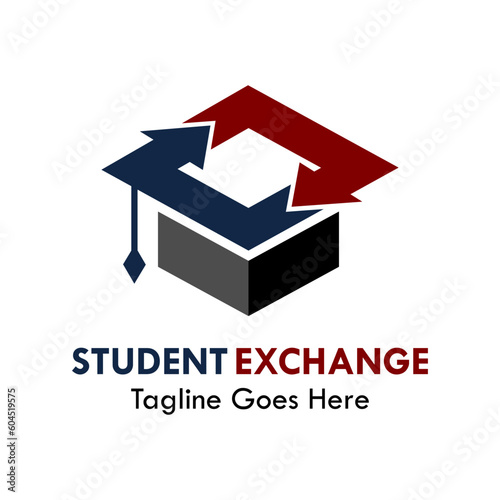 Student exchange design logo template illustration