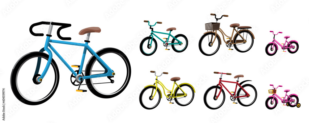 Various models and styles of bikes for riders to choose from according to age and usage. Various models and styles of bikes for riders to choose from according to age and usage.