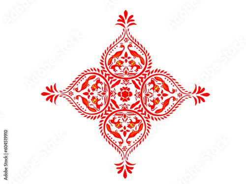 tribal pattern ( assamese pattern ) of northeast india which is used for textile design in assam gamosa , muga silk or other traditional dress.similar to ukrainian pattern or russian pattern.
