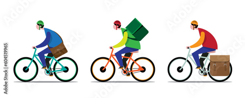 Delivery drivers ride bicycles to deliver products according to the orders the customers have ordered.