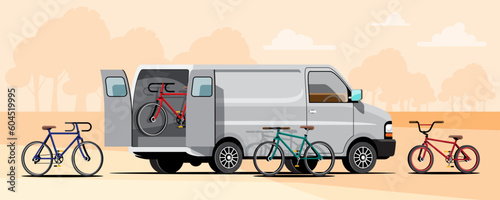 One family went on a bicycle tour when he used a van to carry several bikes so everyone could have a bike to ride.