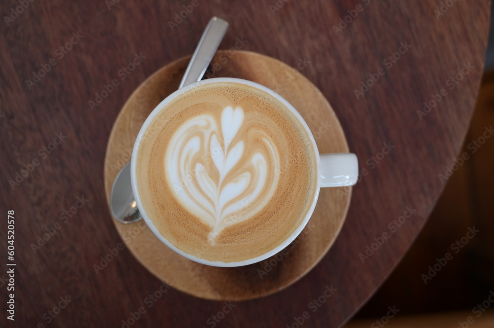 A cup of coffee at the cafe