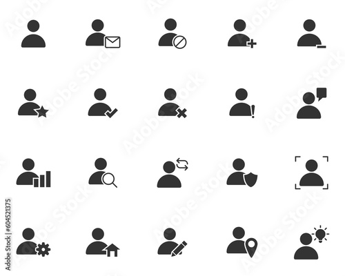 set of user icons,  personal, identity
