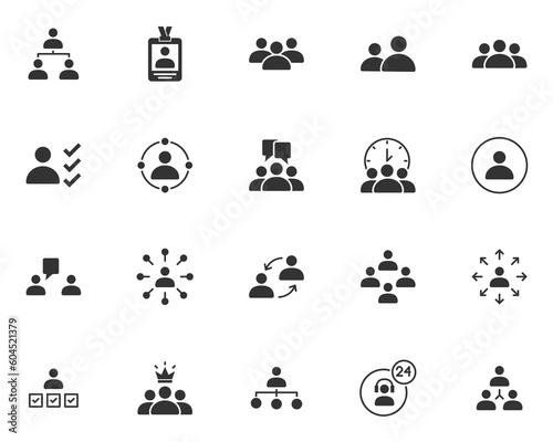 set of user icons, group, member, person